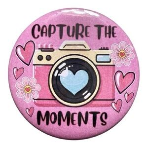Pink Camera Button Pin